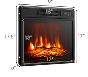 lot 117 image: Costway 1400W Fireplace with Remote Control 18 x 5 x 17 (L x W x H)