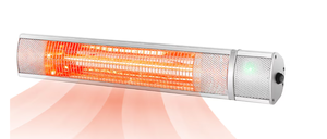 lot 201 image: Goplus 1 -BTU 1500 -W Hanging Sliver Aluminum Electric Patio Heater