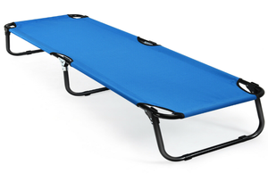 lot 202 image: Blue Folding Camping Bed Outdoor Portable Military Cot Sleeping Hiking Travel 75x22x12(L x W x H)