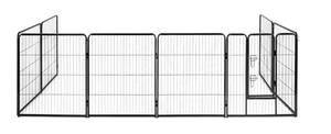 lot 203 image: BestPet  Dog Playpen   8 Panels  Heavy Duty Metal Pet Exercise Pen  Indoor Outdoor Fence Panels  Rust-Resistant, Removable, Tool-Free Setup  Anti-Skid, Expandable Design