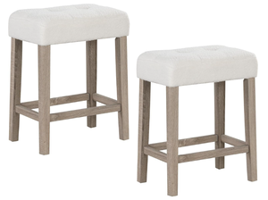 lot 406 image: COSTWAY Counter Height Bar Stools Set of 2, Modern Sherpa Fabric Counter Stools with Rubber Wood Legs, Footrest, Upholstered Wood Bar Stools, Kitchen Island Stools for Home, Dining Room, Restaurant