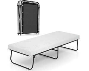 lot 59 image: GOFLAME Folding Bed with Mattress Cot Size, 75 x 31 Rollaway Guest Bed Foldable with Memory Foam & Sturdy Metal Frame, Portable Roll Away Beds for Adults for Living Room, Office