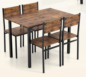 lot 65 image: Giantex Dining Table Set for 4, 5-Piece Kitchen Table Set with Dinner Table, Dining Chairs Table 43x 28x 30 (L x W x H)Chair 16 x 17.5 x 34.5