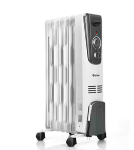 lot 67 image: Clihome 1500-Watt Electric Oil Filled Radiant Space Heater Portable Quiet Radiator Heater with Adjustable Thermostat & 4 Wheels