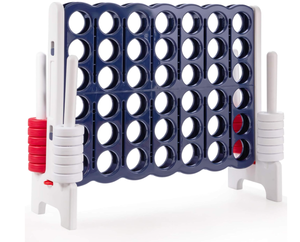 lot 72 image: COSTWAY Jumbo 4-to-Score Giant Game Set, 4 in A Row for Kids and Adults, 3.5FT Tall Indoor & Outdoor Game Set with 42 Jumbo Rings & Quick-Release Slider, Perfect for Holiday Party & Family Game