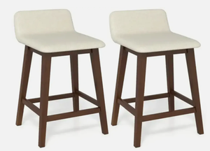 lot 76 image: Costway Counter Height Bar Stools Set of 2 with Low Back