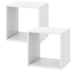 lot 129 image: SILKYDRY 2 Stackable Cubes Bookcase, Wooden Cubby Storage Organizer with Anti-Tipping Device, Small Book Shelf for Small Space, Combination Square Bookshelf Cubes (1, White)