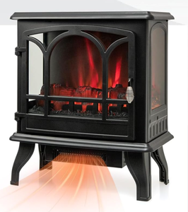 lot 220 image: ARLIME 23 Electric Fireplace Stove, Freestanding Fireplace Heater w 3D Realistic Flame Effect, Adjustable Heat, Overheating Safety System, Small Electric Fireplace, Black