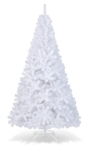 lot 222 image: COSTWAY 8Ft-Artificial-PVC-Christmas-Tree-W-Stand-Holiday-Season-Indoor-Outdoor-White