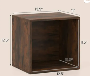 lot 268 image: Costway Cube Storage Organizer Stackable Open Book Shelf Wooden Display Shelving Unit 13.5 x 11 x 12.5