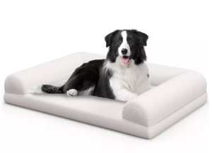 lot 274 image: Costway Orthopedic Dog Bed Medium Small Dogs with 3-Side Bolster Non-Slip Bottom Zippers 36 x 27 x 7 (L x W x H)