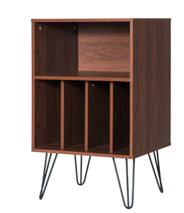 lot 302 image: Costway Freestanding Record Player Stand Record Storage Cabinet with Metal Legs 21 x 18.5 x 34 (L x W x H)