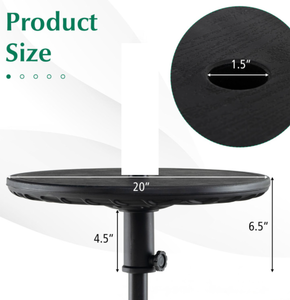 lot 303 image: Costway 20 Inches Outdoor Adjustable Umbrella Table with 1.5 Inches Umbrella Hole