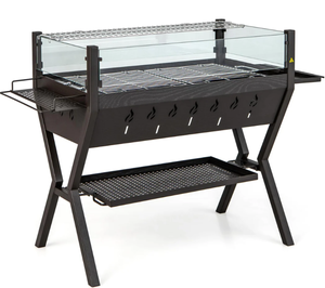 lot 308 image: Giantex Charcoal Grill with Transparent Glass Wind Guard