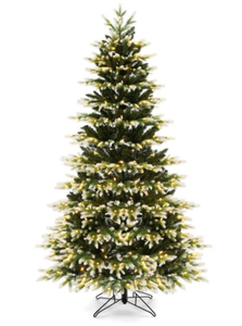 lot 310 image: Costway 7-ft Pre-Lit Christmas Tree 3 Modes Hinged with Quick Power Connector - 500 Lights (Slightly Used , Not Tested)