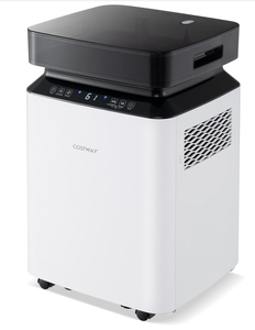 lot 311 image: COSTWAY 70 Pints Dehumidifier with Pump, Easy Humidity Control, Multiple Drainage Options, 24H Timer & 2.2 Gal Water Tank, Dehumidifier for Basement, Home (Slightly Used)