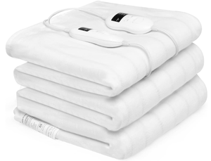 lot 335 image: Giantex Queen Heated Mattress Pad, Electric Mattress Cover wDual Control, 8 Heat Settings, 10H Timer, Overheat Protection, Heating Bed Toppers Fit up to 16 Deep Pocket, Machine Washable Bed Warmer
