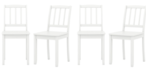 lot 344 image: Costway Wood Dining Chair Set of 4 with Rubber Wood Legs-White JV11941WH