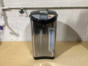 lot 347 image: COSTWAY Instant Electric Hot Water Boiler and Warmer, 5-Liter LCD Water Pot with 5 Stage Temperature Settings, Safety Lock to Prevent Spillage, Stainless Steel Hot Water Dispenser