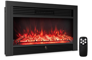 lot 4 image: COSTWAY Electric Fireplace Insert,36 Inches Recessed Fireplace Heater with Remote Control, 8H Timer, Adjustable Flame Colors and Brightness, Overheating Protection, 7501500W (Minor Transit Damage)
