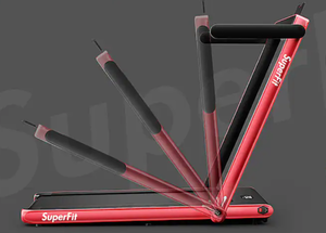 lot 5 image: Costway - Up To 7.5MPH 2.25HP 2 in 1 Single Display Screen Treadmill Remote Control W APP Control Speaker - Red