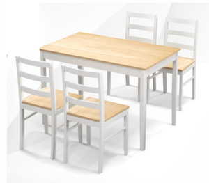 lot 29 image: Costway 5-Piece Wooden Dining Set with Rectangular Table and 4 Chairs Size of the Dining Table 45 x 28 x 30 Dining Chair 16 x 18 x 34