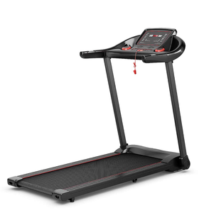 lot 31 image: Costway - 2.25HP Electric Running Machine Treadmill Bluetooth Speaker APP Control - Red (Missing Hardware. Minor Transit Damage)