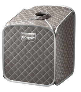 lot 229 image: Costway Indoor Portable 2L Steam Sauna Spa Tent wChair Grey (USED)