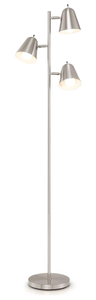 lot 353 image: Tangkula 3-Light Floor Lamp, 64 Mid Century Modern 3 Light Tree, Standing Tall Pole Lamp with 3 A19 LED Bulbs and Adjustable Heads, 3 E26 Base, Reading Light for Living Room & Bedroom (Silver)