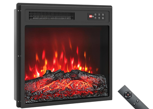 lot 365 image: GOFLAME Electric Fireplace Insert, 18 Inches Recessed Fireplace Heater with Remote Control, Timer, Adjustable Flame Colors, Brightness and Speeds, Overheating Protection, 7501500W