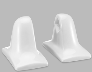 lot 413 image: 2 Pcs White Porcelain Ceramic Towel Bar Rod Rack Post Holder Bracket Tile Set Mid Century Modern Vintage Retro Ceramic Bathroom Towel Holder Porcelain Bathroom Accessories