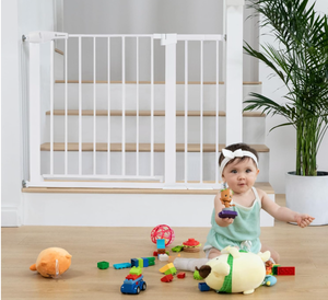 lot 442 image: COMOMY 30 Tall Baby Gate for Stairs Doorways, Fits Openings 29.5 to 40.5 Wide, Auto Close Extra Wide Dog Gate for House