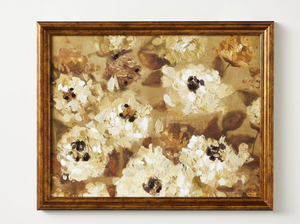 lot 448 image: 16x20 Oil Painted All Over Floral Framed Wall Art - Threshold designed with Studio McGee Beige Frame, Botanical Theme