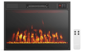 lot 184 image: COSTWAY 23 Inches Electric Fireplace Insert, 750W1500W Fireplace Heater with Remote Control, Adjustable Flame Color & Brightness, 1H-8H Timer, Thermostat and Overheat Protection
