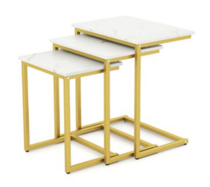 lot 197 image: Costway 3 Pieces Multifunctional Coffee End Table Set-White (Large)20 x 14 x 22.5 Overall dimension (Medium) 17.5 x 13 x 20.5 Overall dimension (Small) 15 x 12.5 x 18.5 (L x W x H)