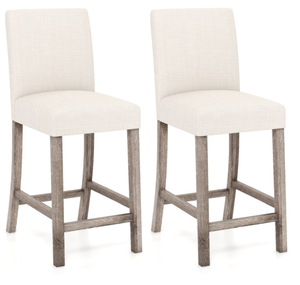 lot 375 image: Costway Counter Height Bar Stools Set of 2 with Back and Footrest