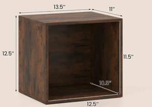 lot 379 image: Costway Cube Storage Organizer Stackable Open Book Shelf Wooden Display Shelving Unit 13.5 x 11 x 12.5