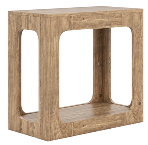 lot 380 image: Costway 2-Tier End Table with Storage Shelf for Living Room, Oak 23.5 x 12 x 22