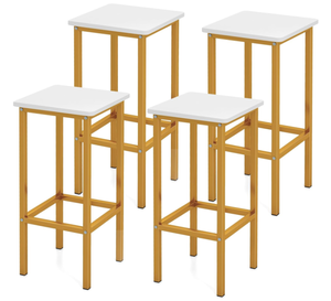 lot 391 image: SlickBlue Set of 4 26 Inch Bar Stools with Metal Legs and Footrest for Pub Dining