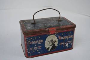lot 13 image: Vintage George Washington Cut Plug Tobacco Tin