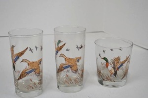 lot 19 image: Vintage Libbey Mallard Ducks Drinking Glasses
