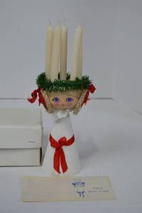 lot 26 image: Lucia Queen of Light Scandinavian Doll Candle Holder with Original Box and Tag