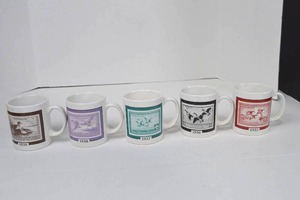 lot 27 image: Vintage Duck Stamp Mug Collection 1935-1939 - Set of 5