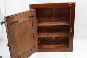 lot 86 image: Wood Wall-Mount Medicine Cabinet with Shelves