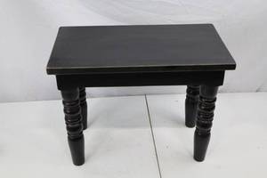 lot 94 image: Black Wooden Stool with Turned Legs