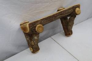 lot 99 image: Rustic Log Accent Shelf, 16 Inch