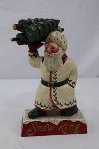 lot 168 image: Snow King Christmas Figurine Signed Lou R. Smith 10 Tall