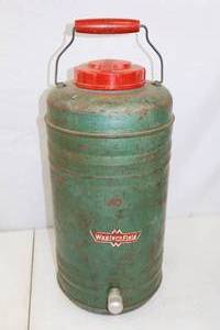 lot 203 image: Vintage Western Field Metal Water Cooler Jug 18 in Tall