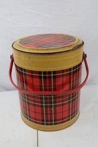 lot 205 image: Vintage Hamilton Skotch Kooler Plaid Metal Cooler, 1950s
