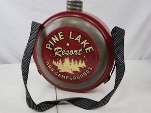 lot 207 image: Pine Lake Resort and Campgrounds Metal Canteen, 12-Inch Diameter